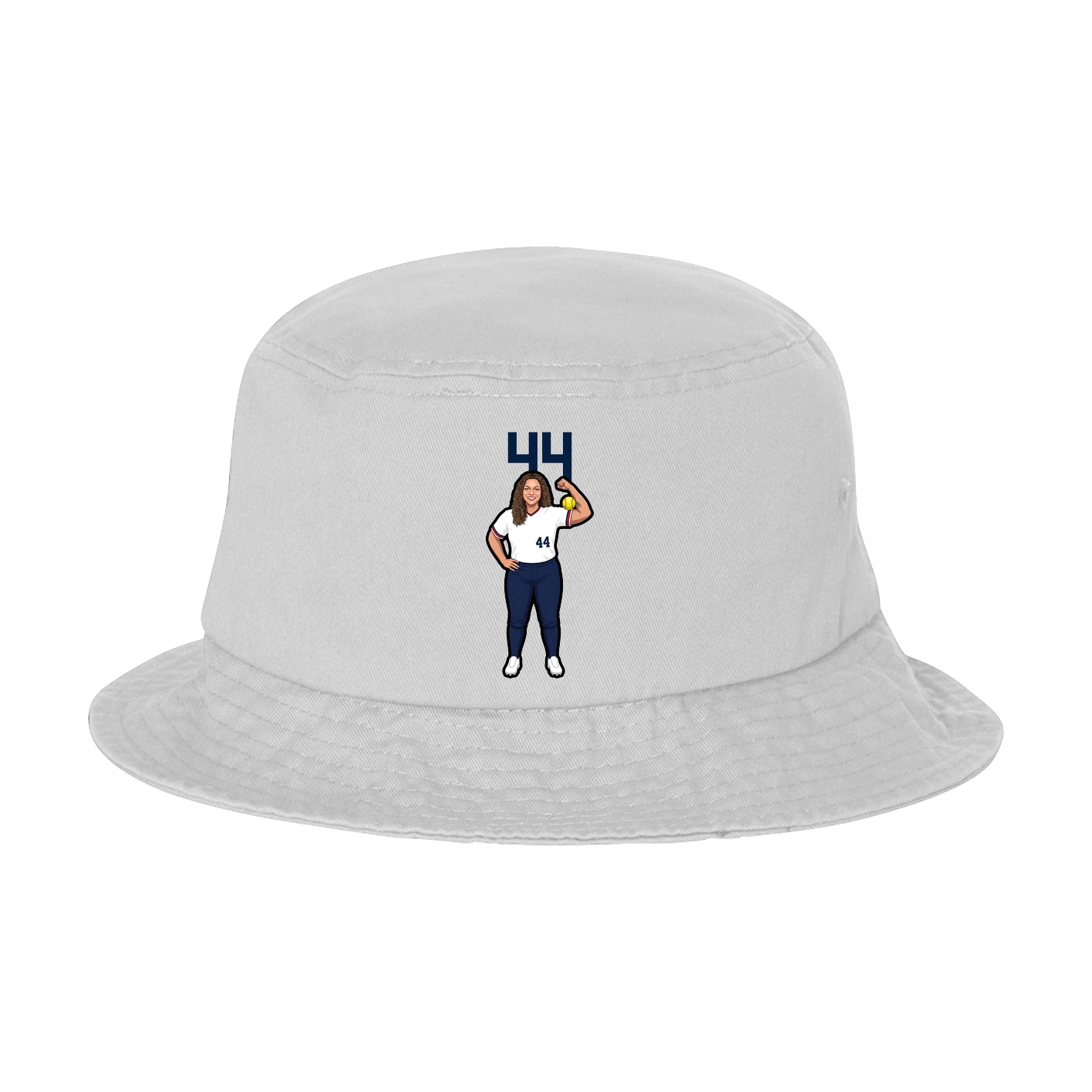 Bucket Cap — Number Top in White