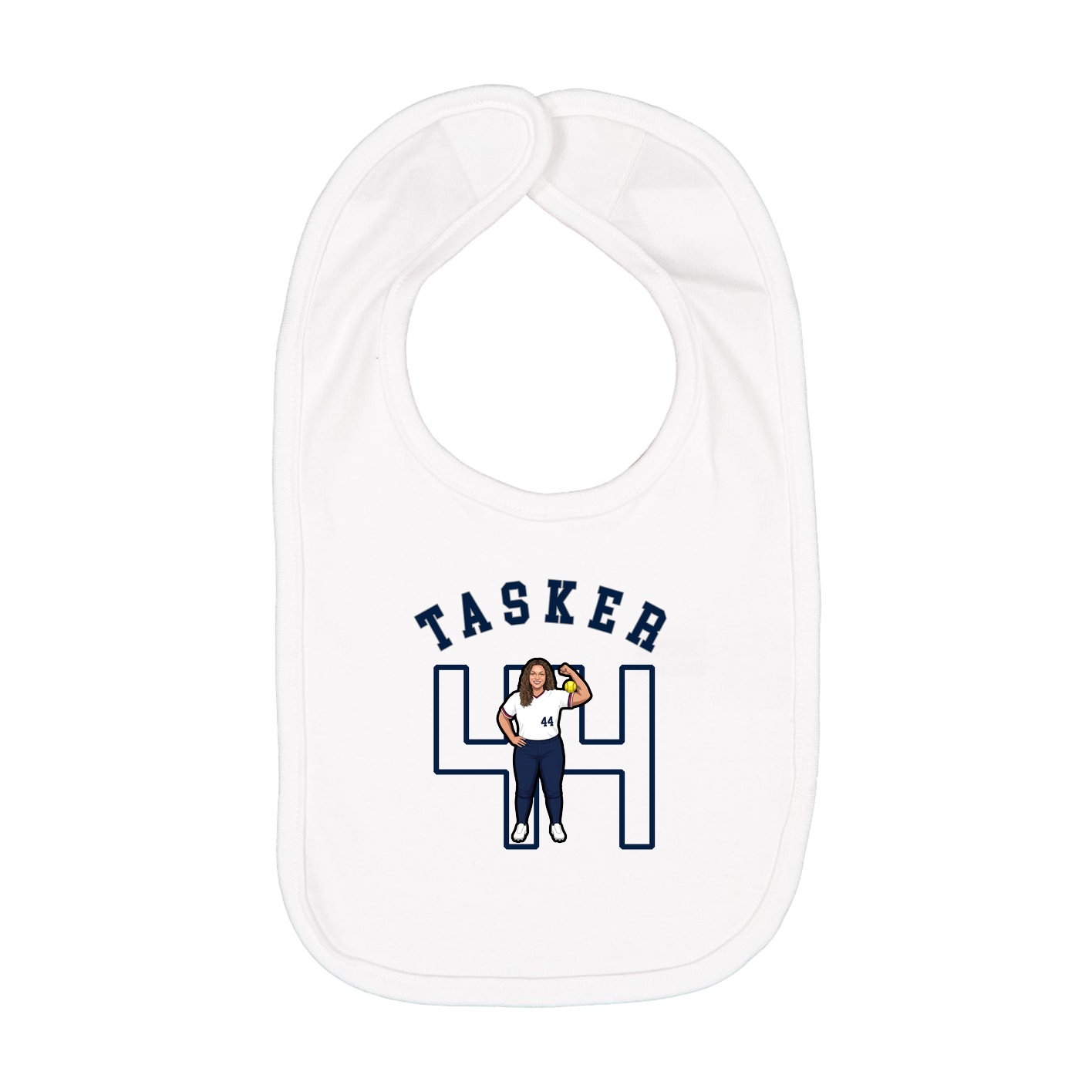 Infant Bib — Shirsey Arch in White