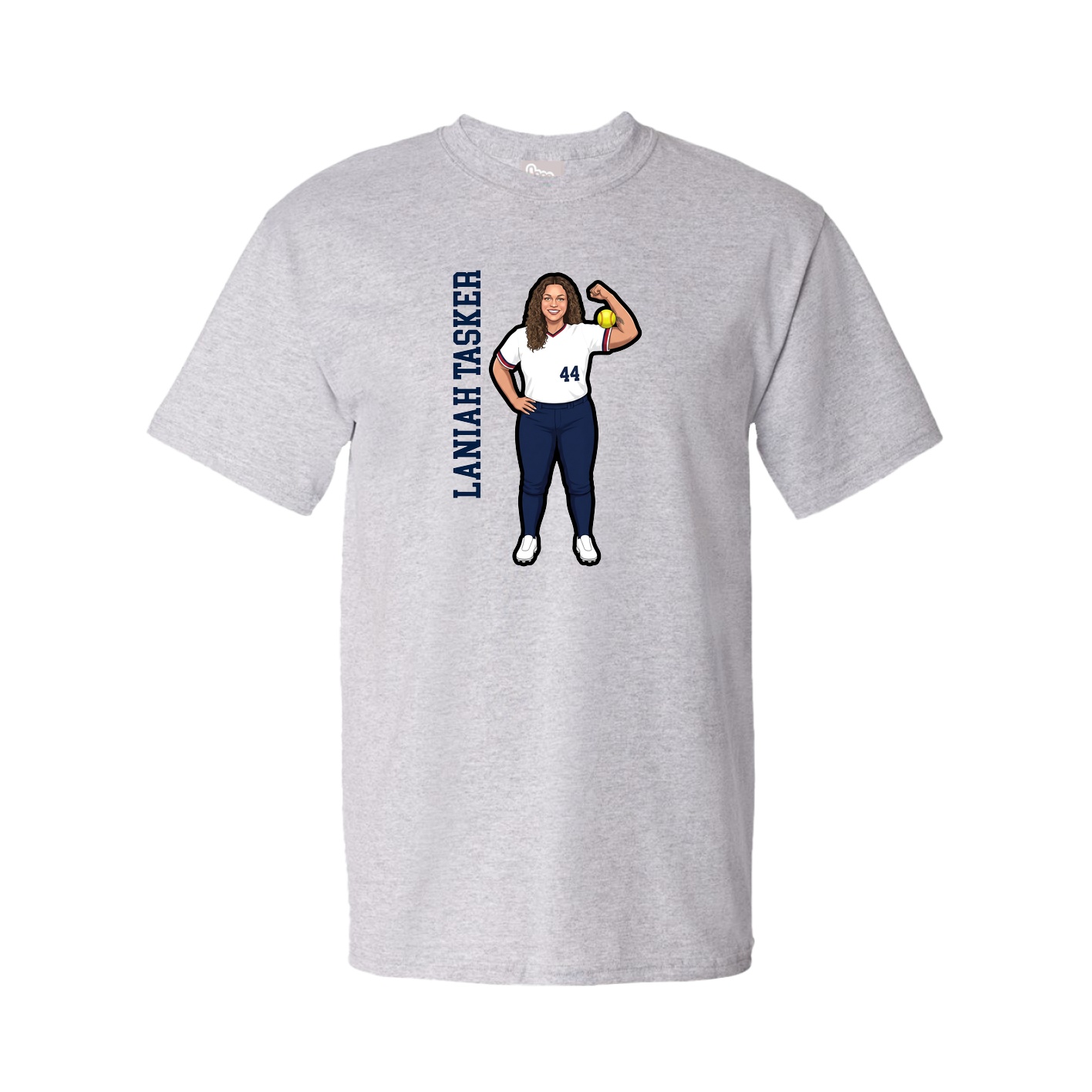 Tee — Name Vertical in Grey