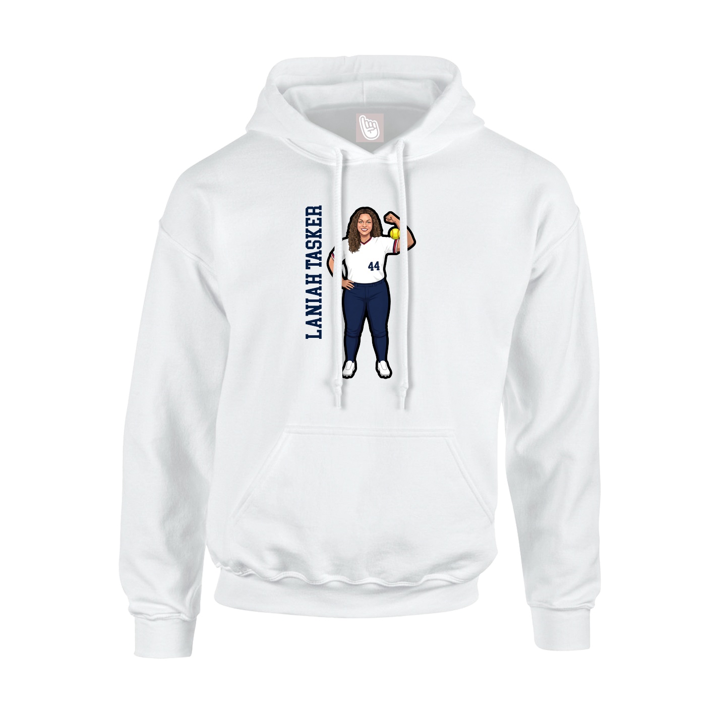 Youth Hoodie — Name Vertical in White