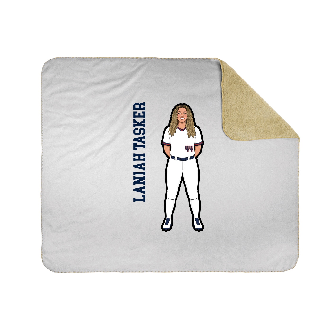 Throw Blanket — Name Vertical in White