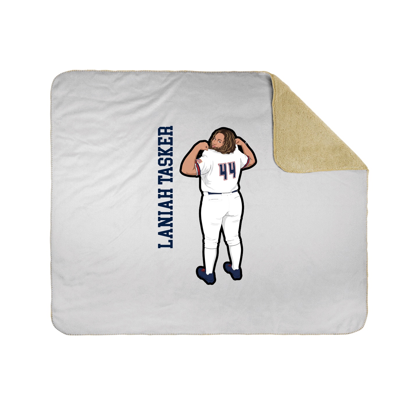 Throw Blanket — Name Vertical in White