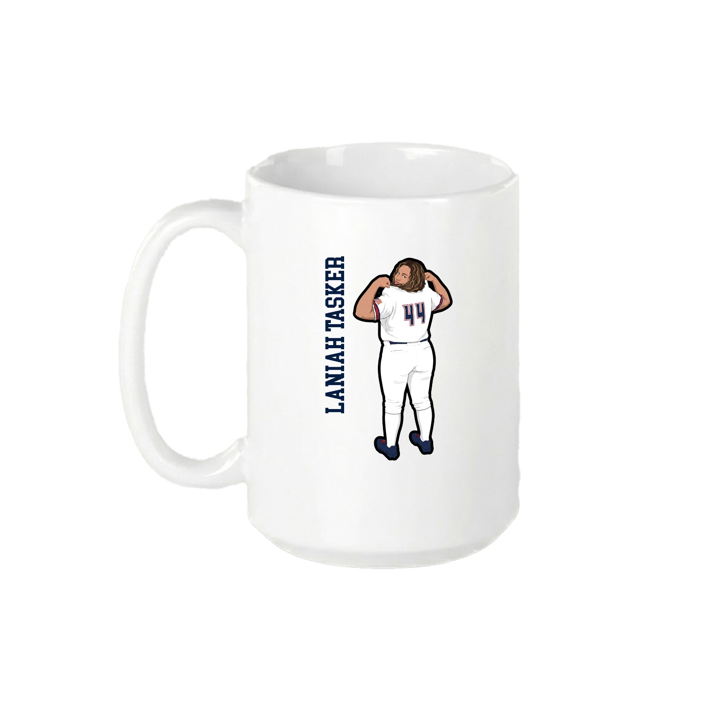 15oz Coffee Mug — Name Vertical in White
