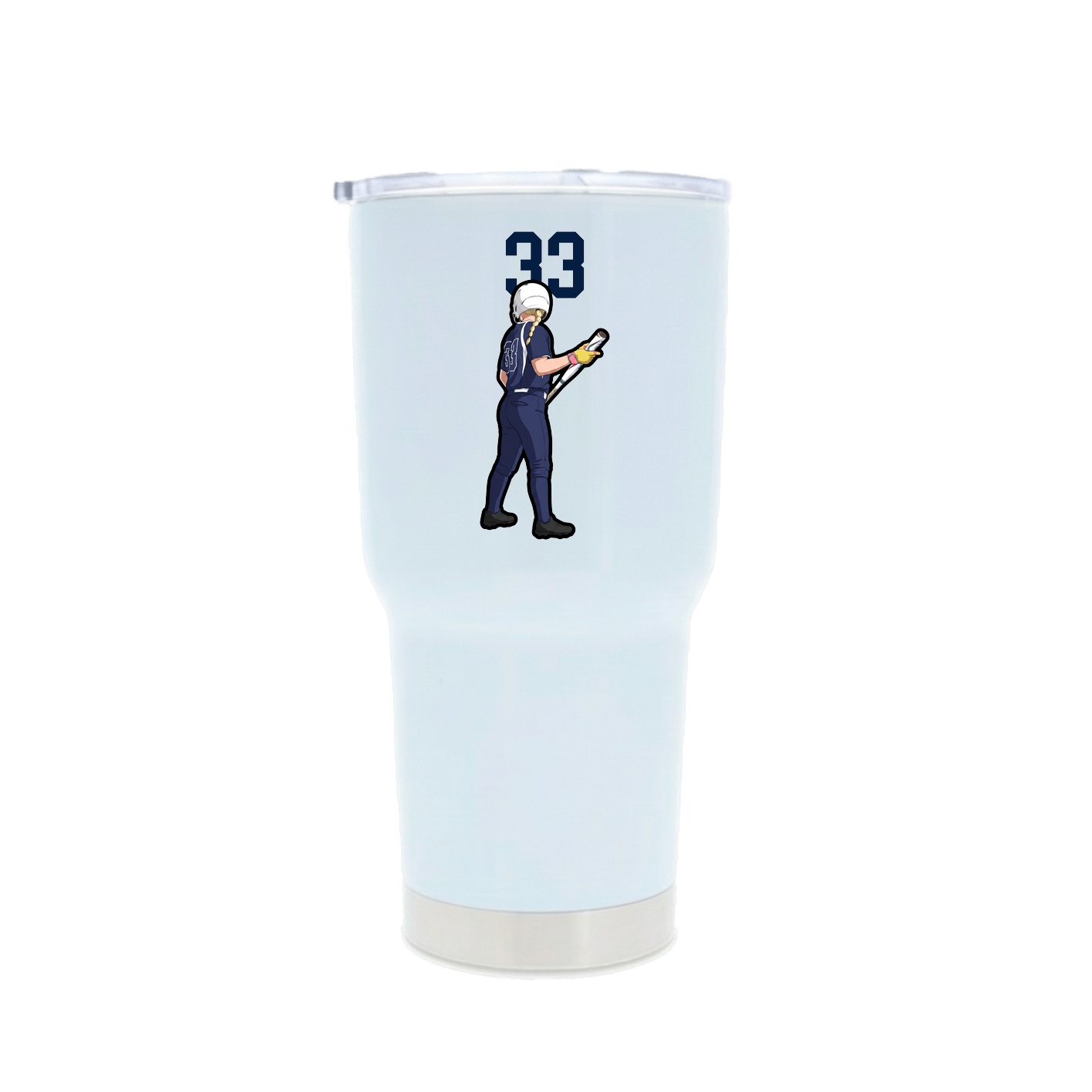 30oz Stainless Steel Tumbler — Number Top in White