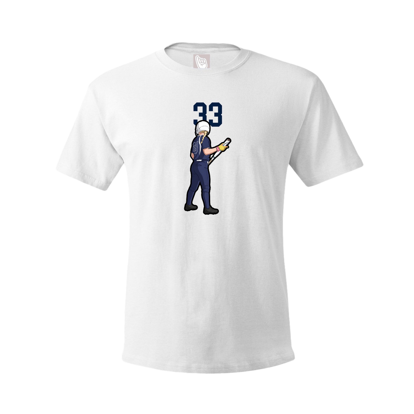 Youth Tee — Number Top in White