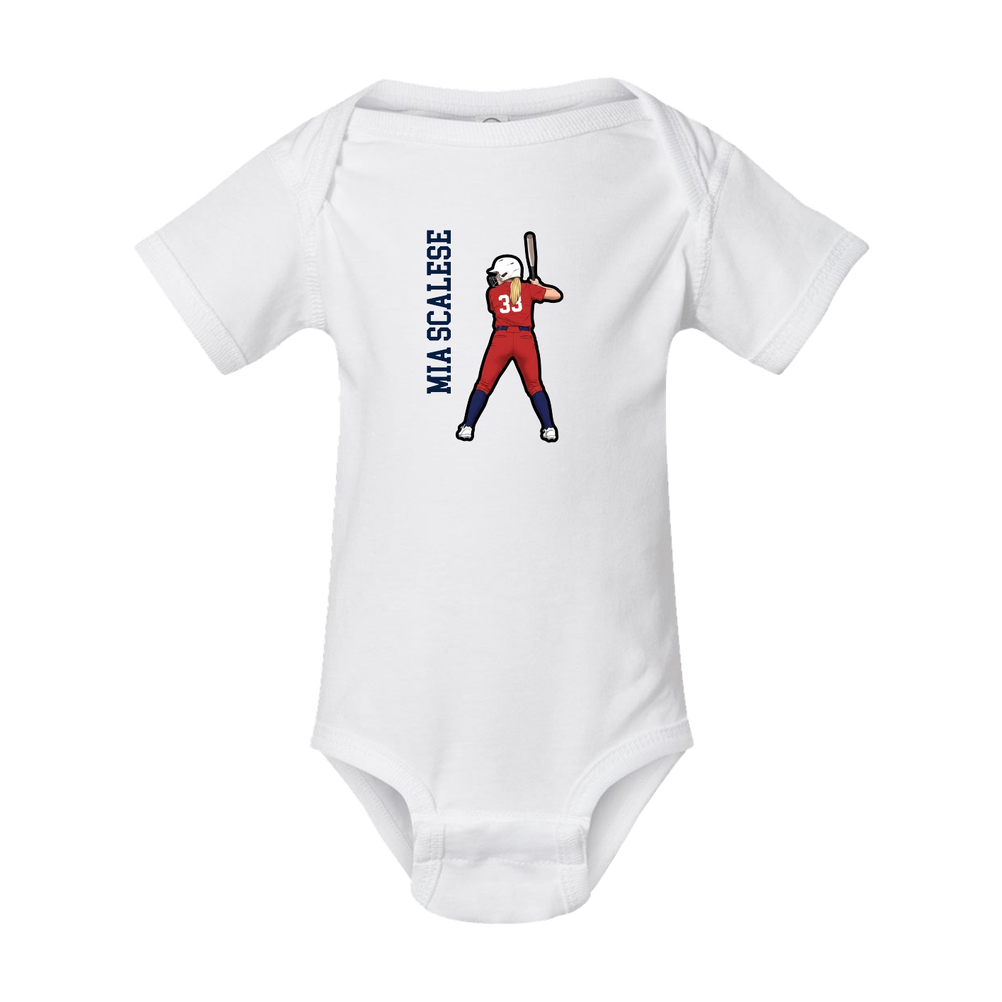 Baby Onesie — Name Vertical in White