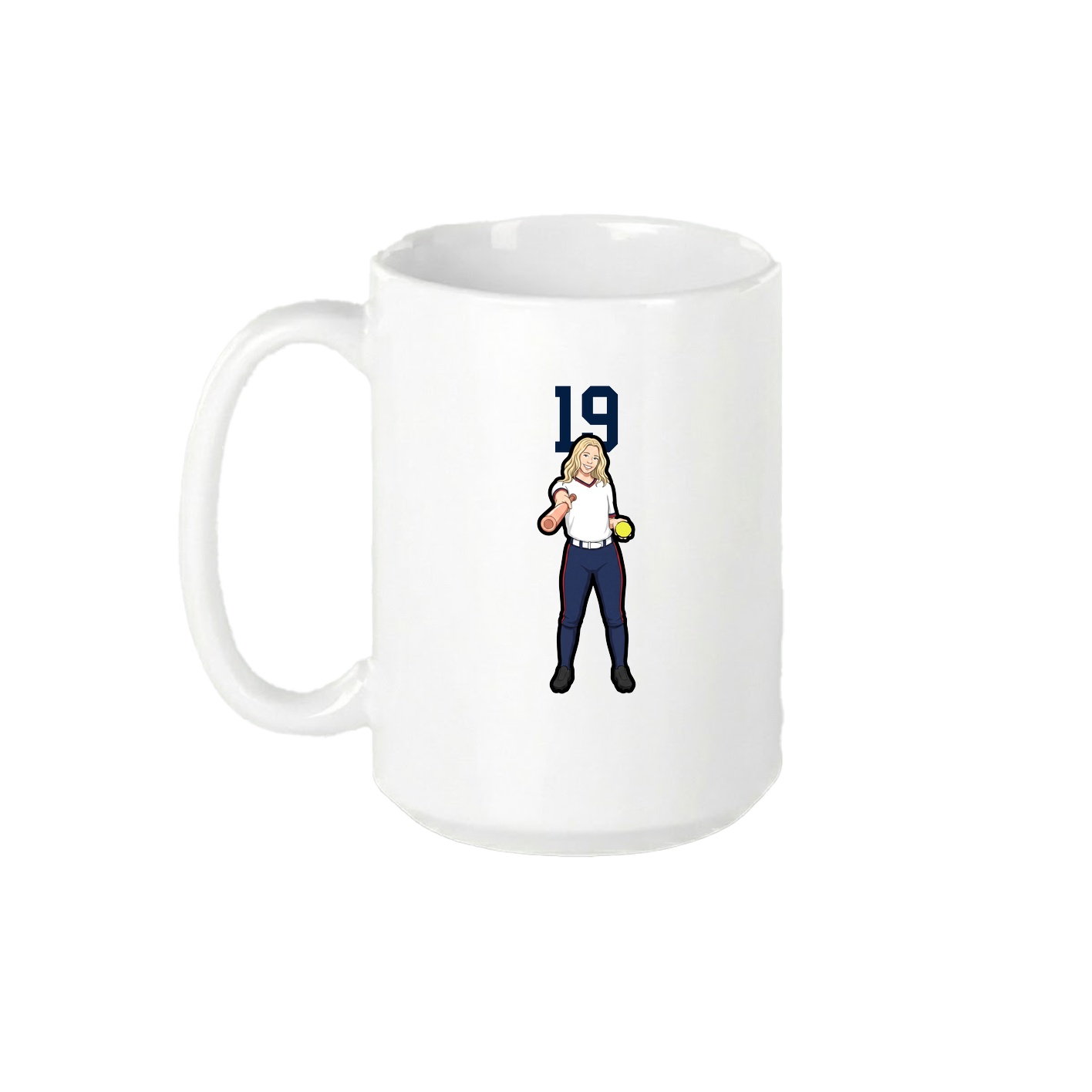 15oz Coffee Mug — Number Top in White