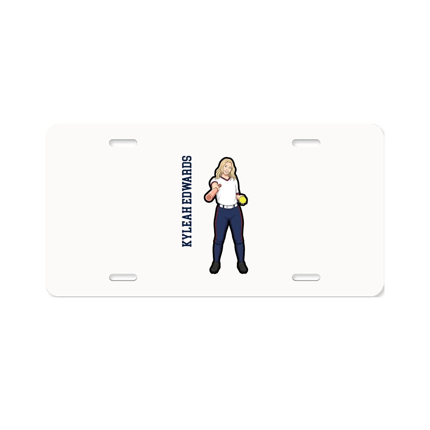 License Plate — Name Vertical in Classic