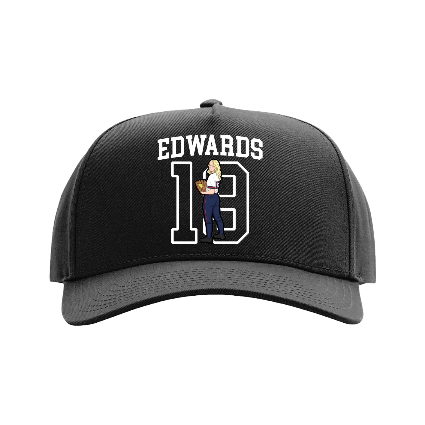 Full Fabric Five-Panel Champ Cap — Shirsey in Black