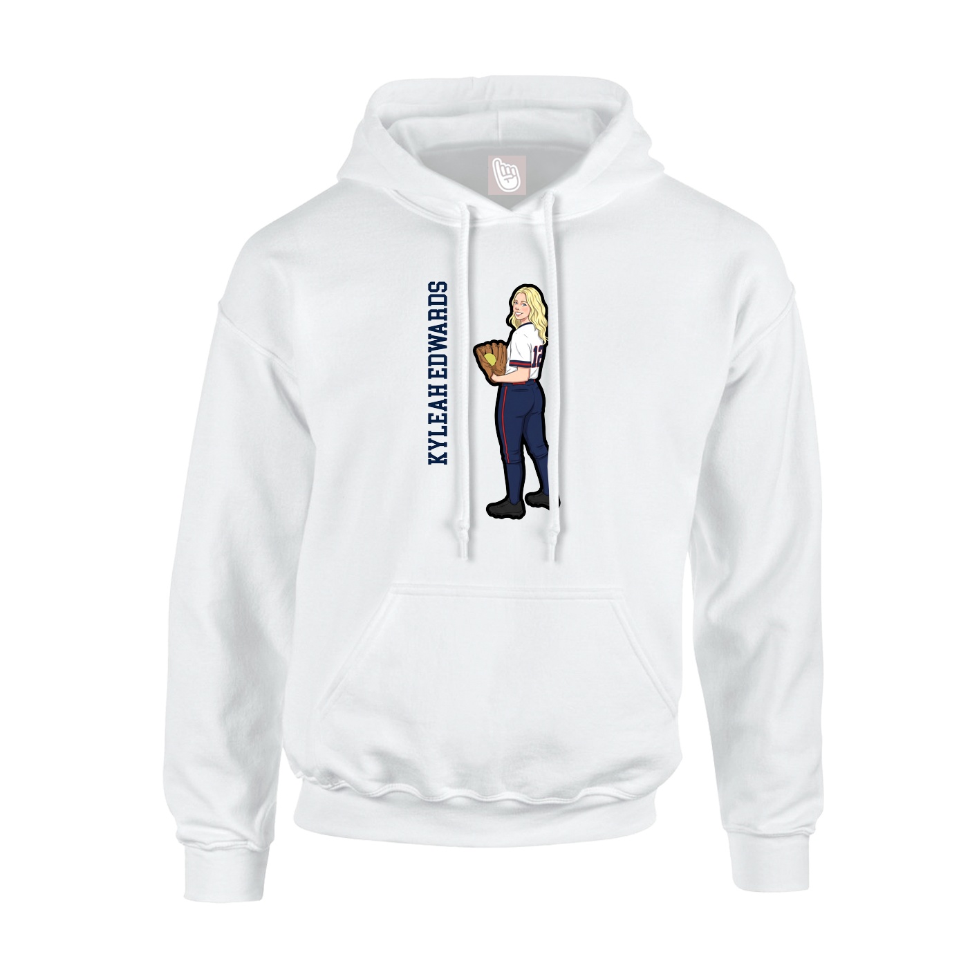 Hoodie — Name Vertical in White
