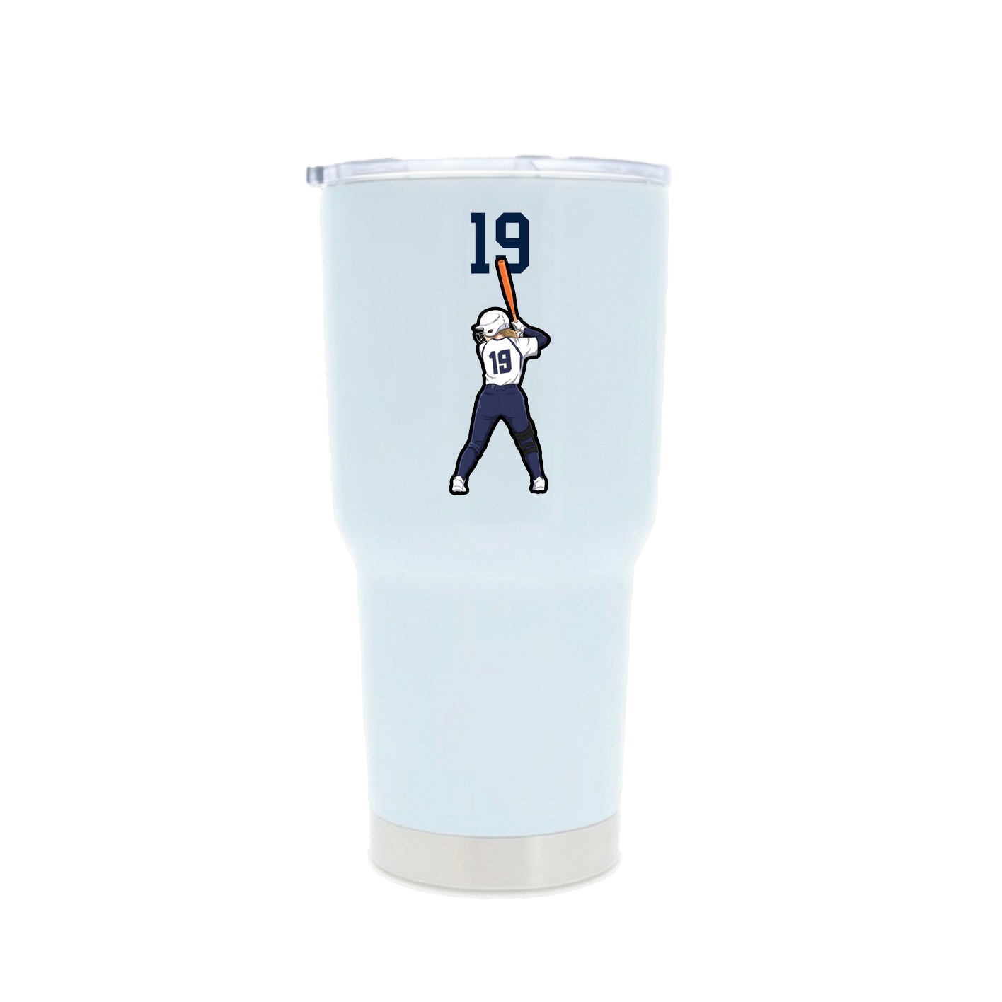 30oz Stainless Steel Tumbler — Number Top in White