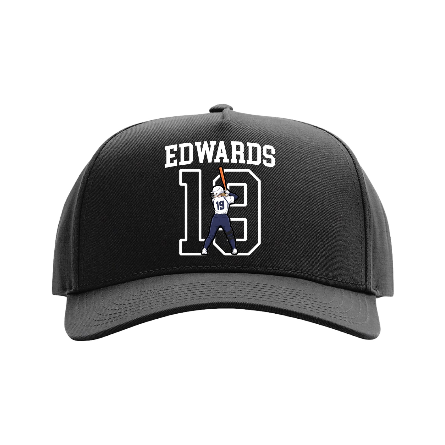 Full Fabric Five-Panel Champ Cap — Shirsey in Black