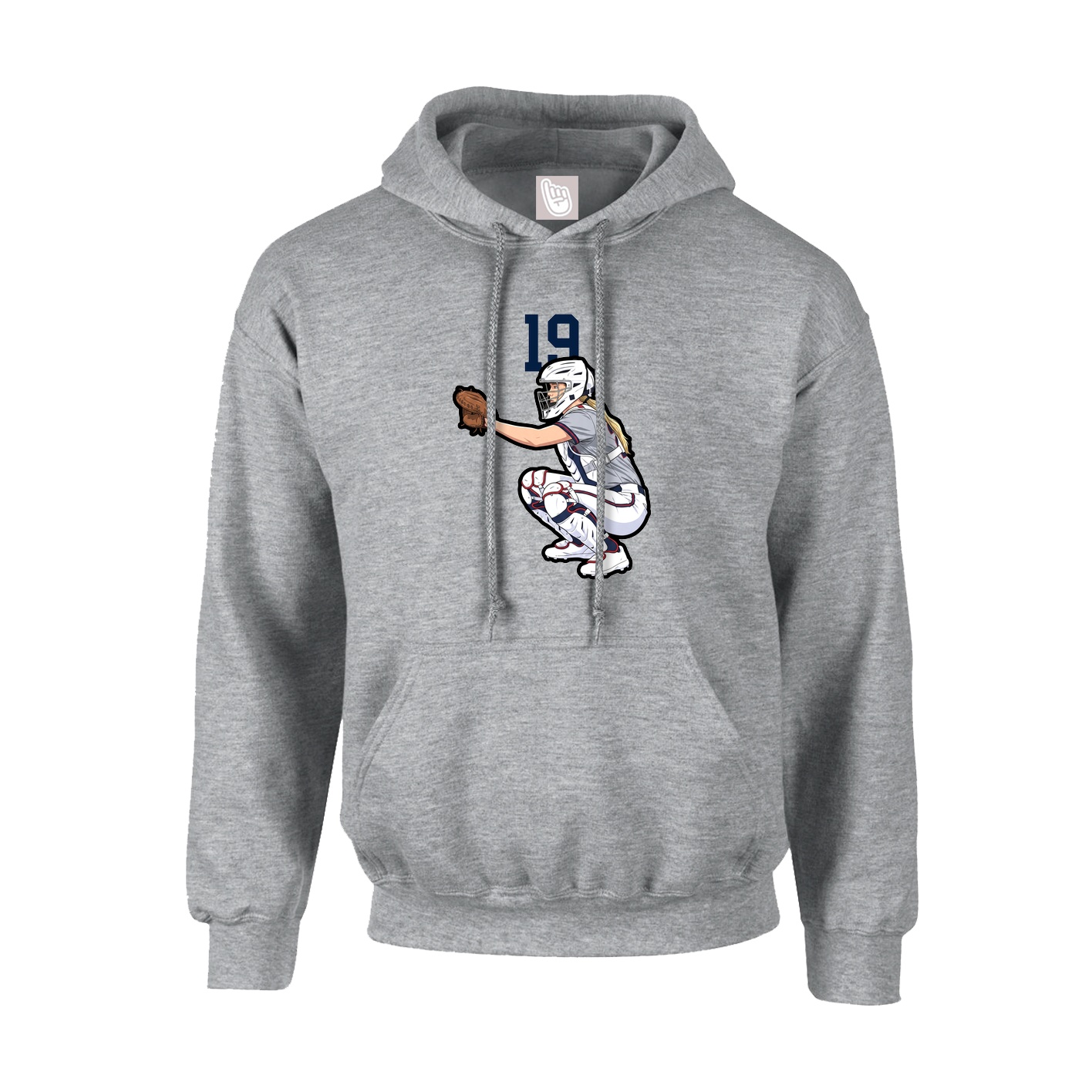 Youth Hoodie — Number Top in Grey