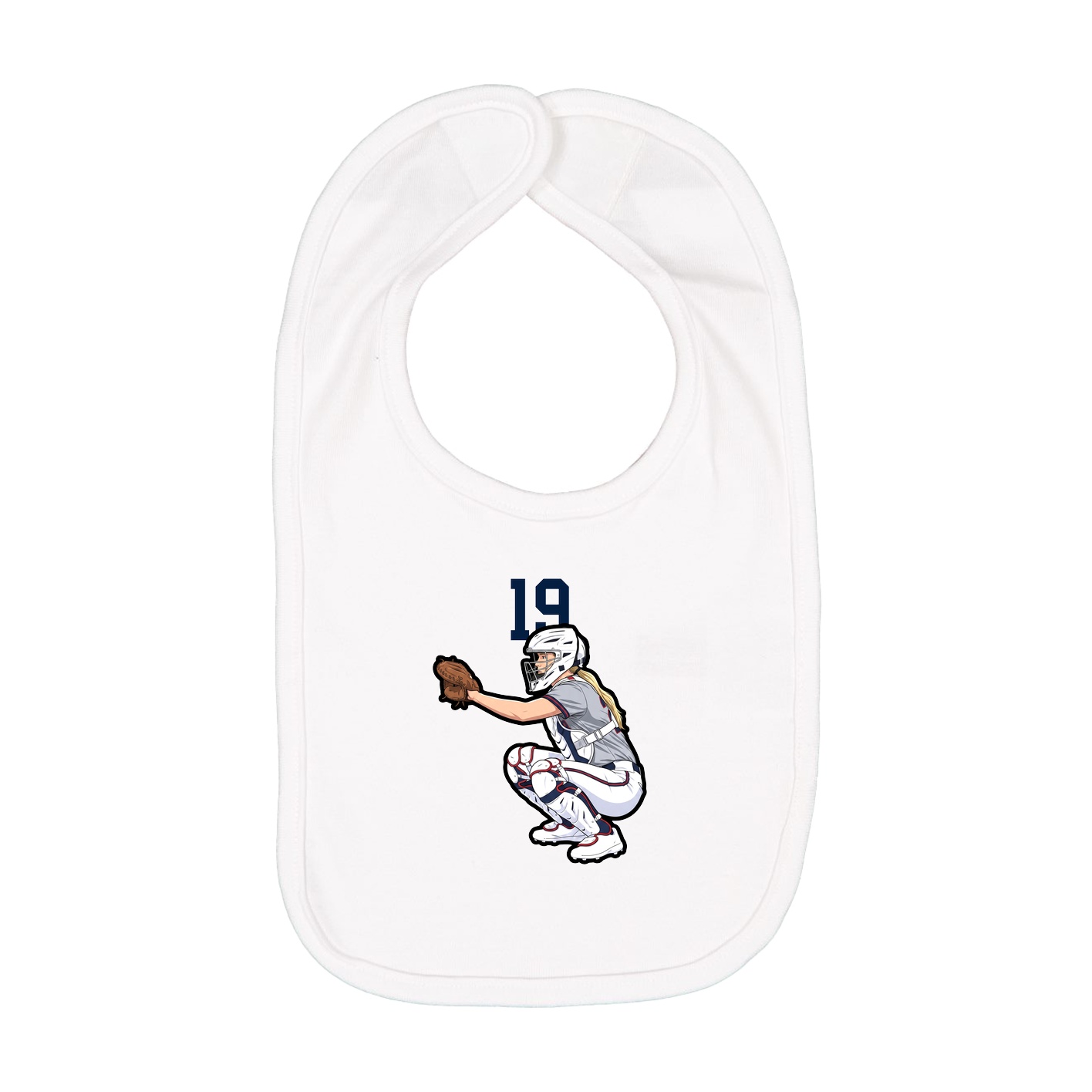 Infant Bib — Number Top in White