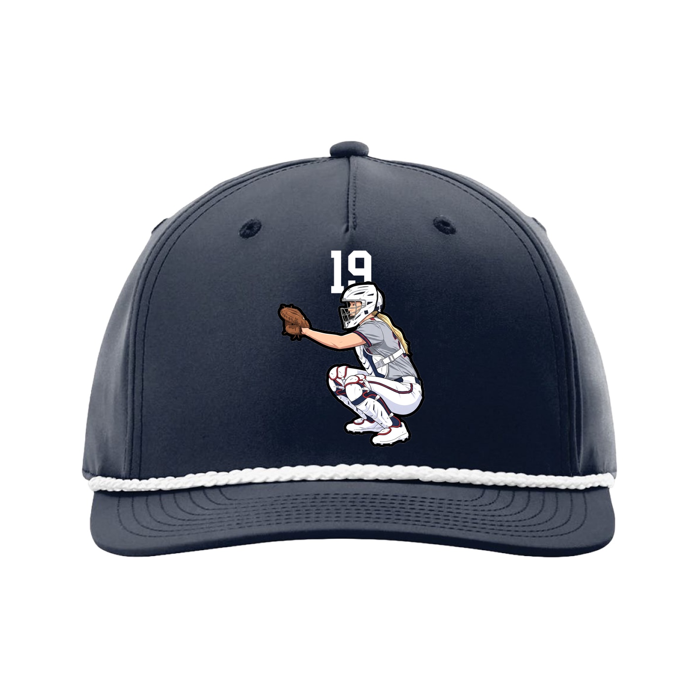 Five-Panel Classic Rope Cap — Number Top in Navy