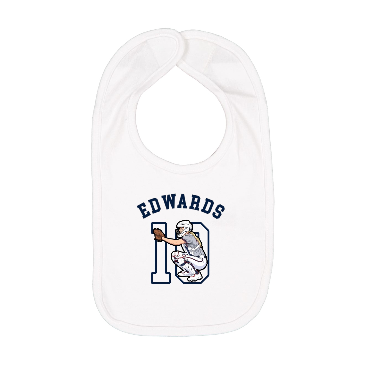 Infant Bib — Shirsey Arch in White