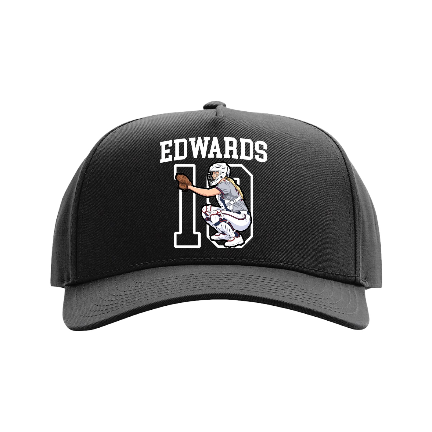 Full Fabric Five-Panel Champ Cap — Shirsey in Black