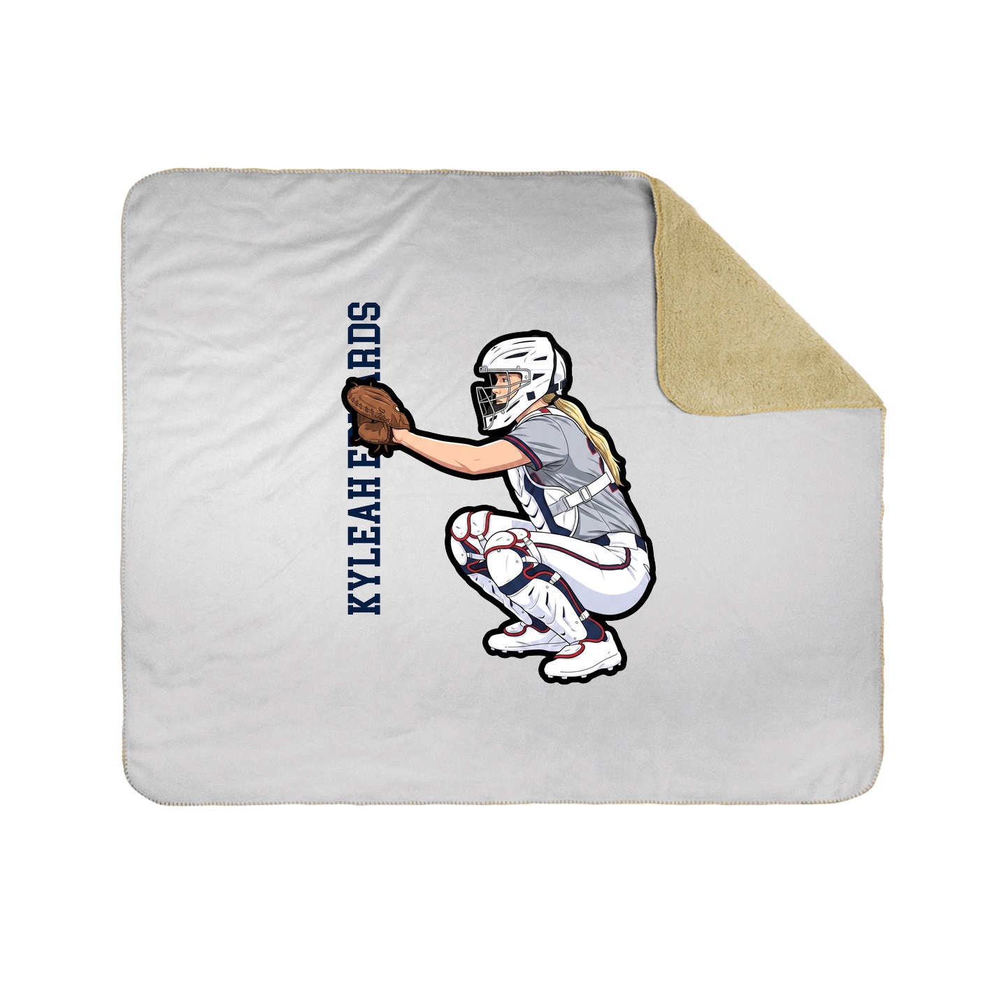 Throw Blanket — Name Vertical in White