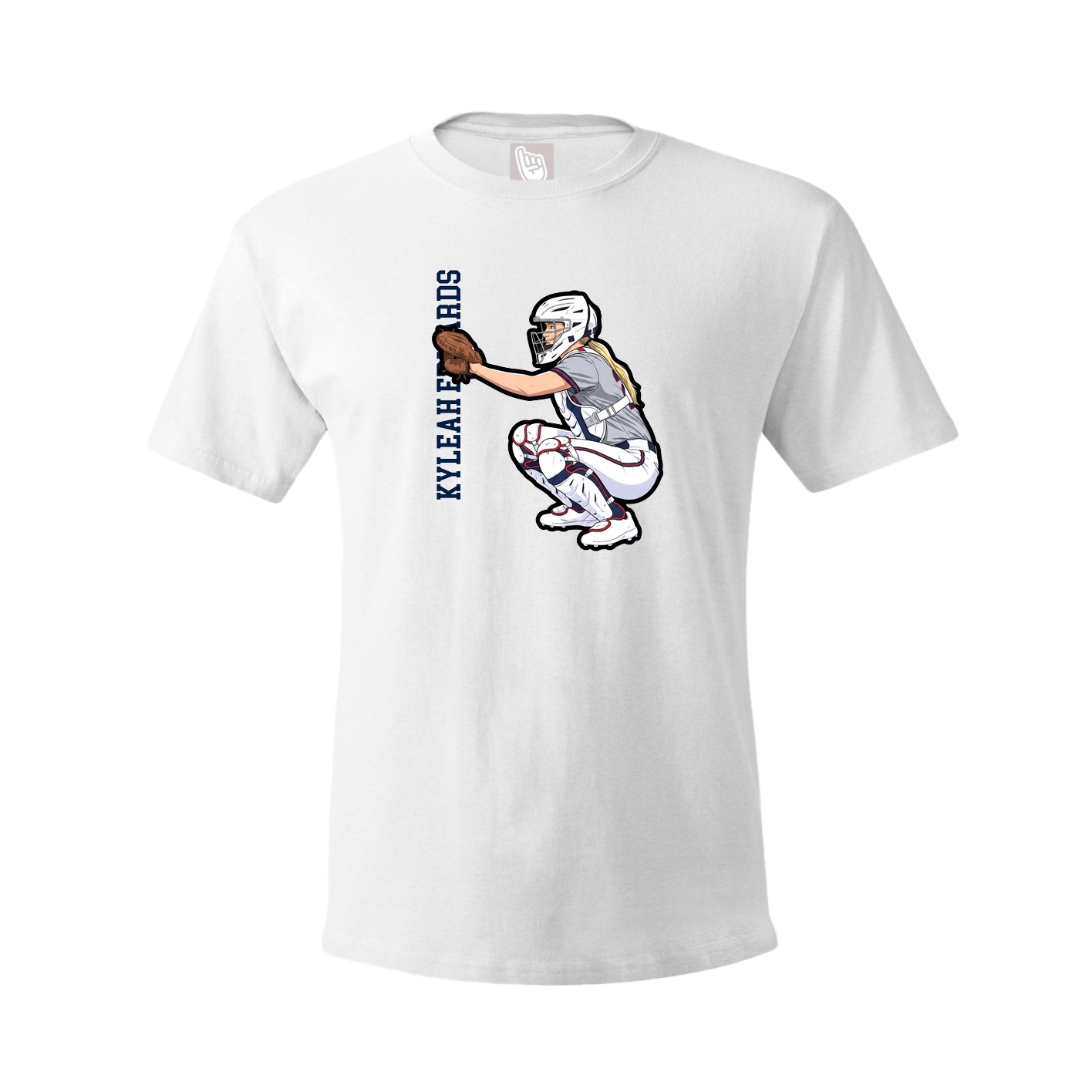 Youth Tee — Name Vertical in White