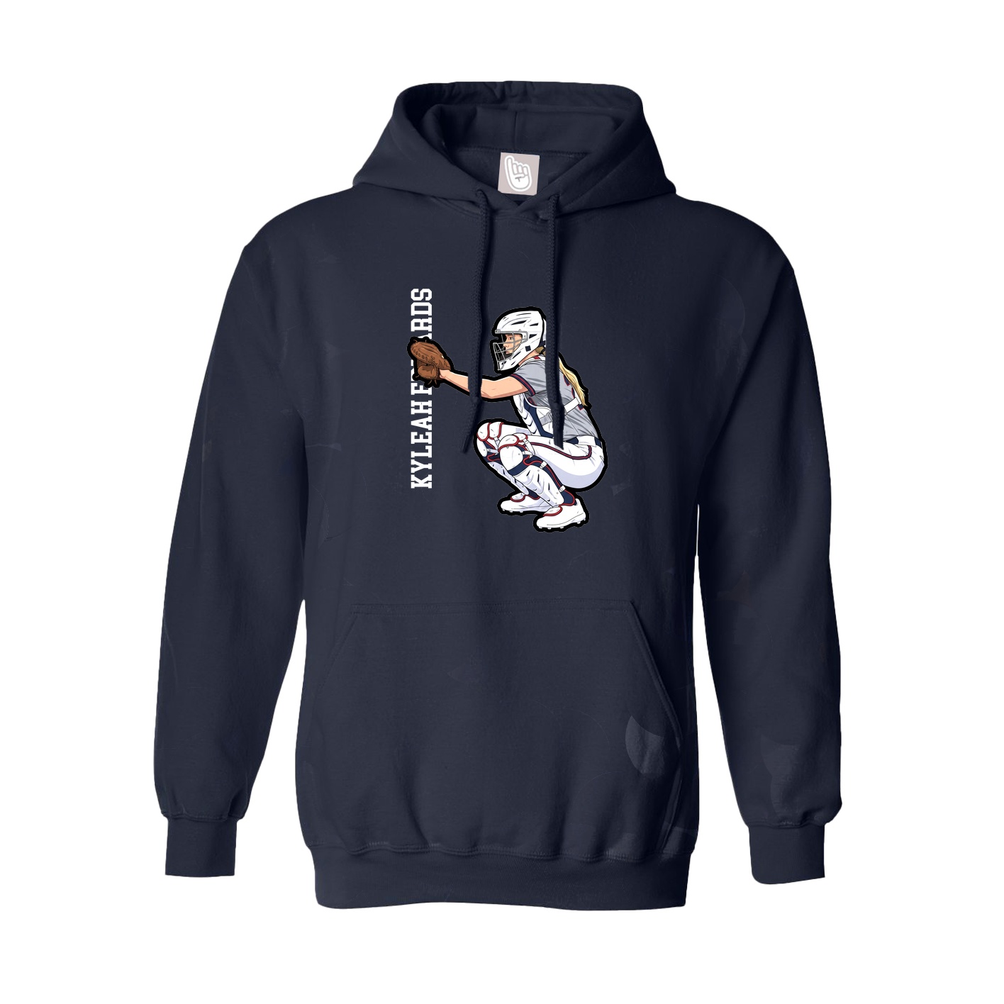 Hoodie — Name Vertical in Navy