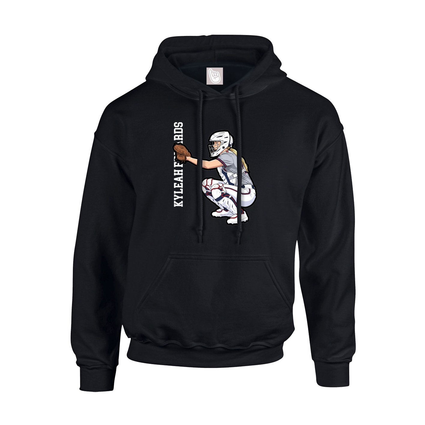 Youth Hoodie — Name Vertical in Black