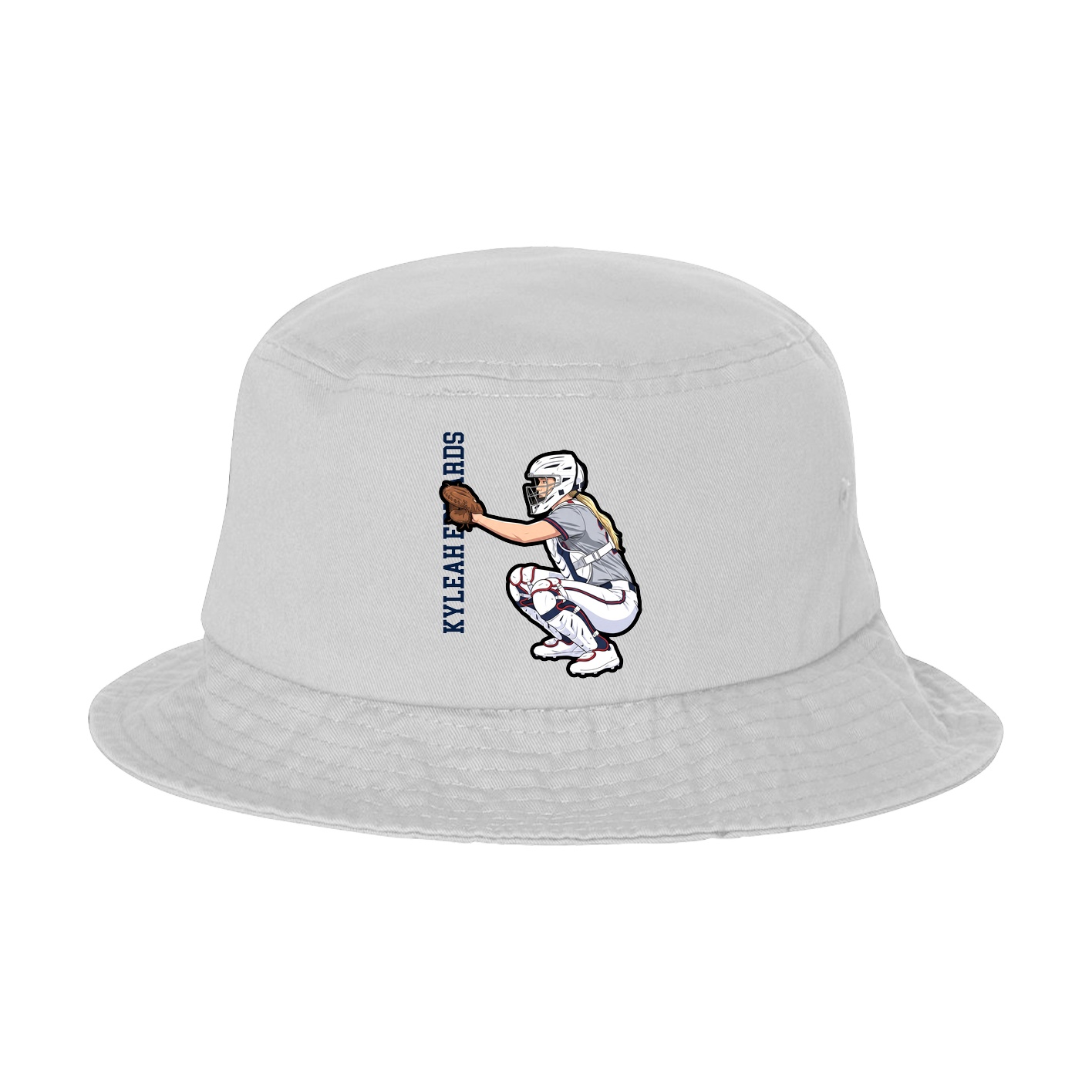 Bucket Cap — Name Vertical in White
