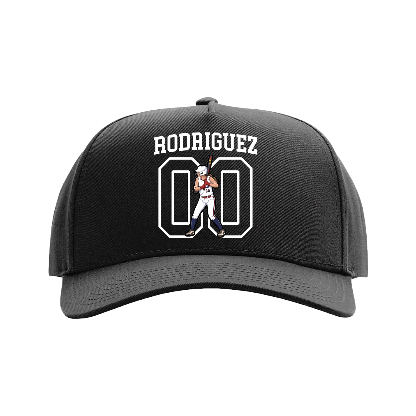 Full Fabric Five-Panel Champ Cap — Shirsey in Black