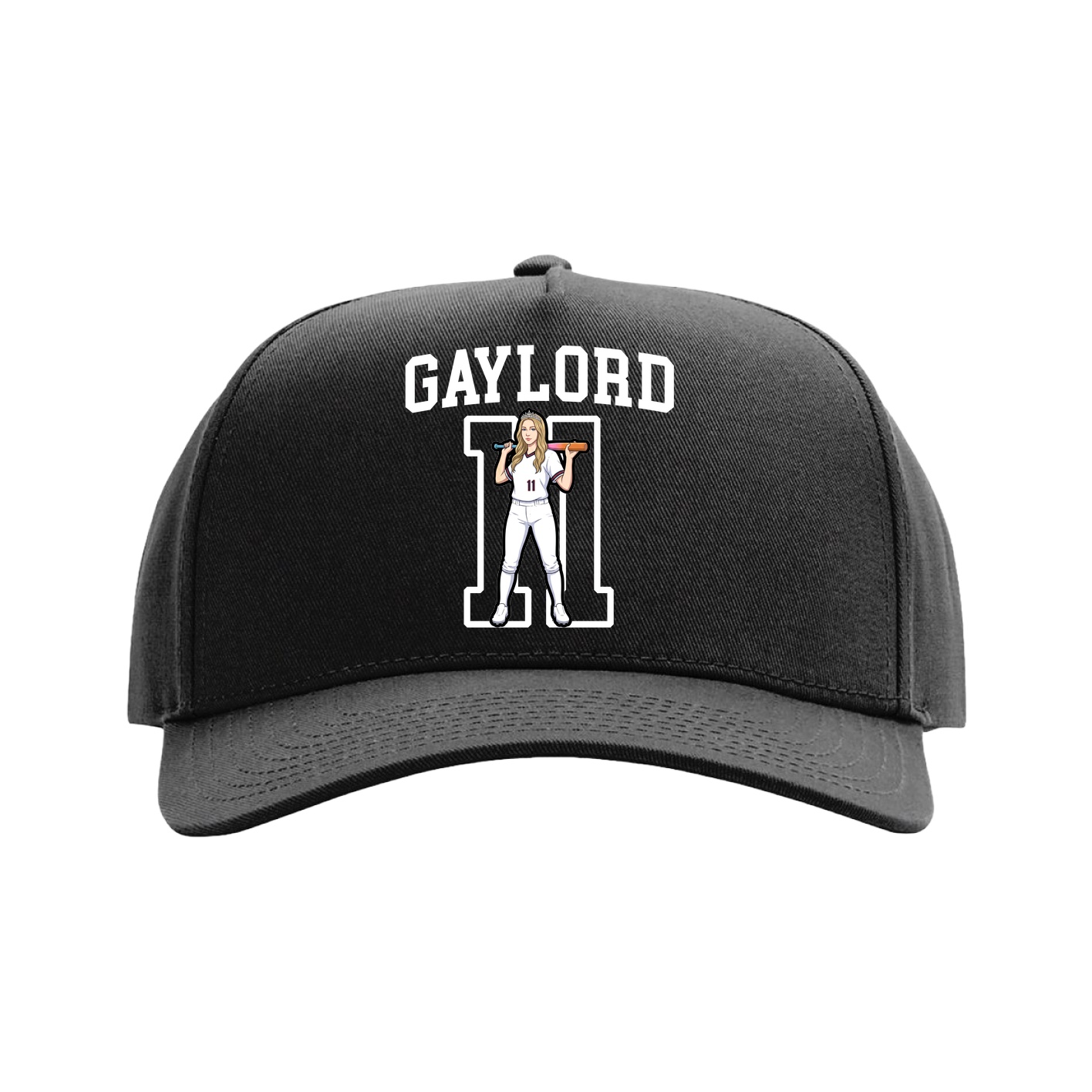 Full Fabric Five-Panel Champ Cap — Shirsey in Black
