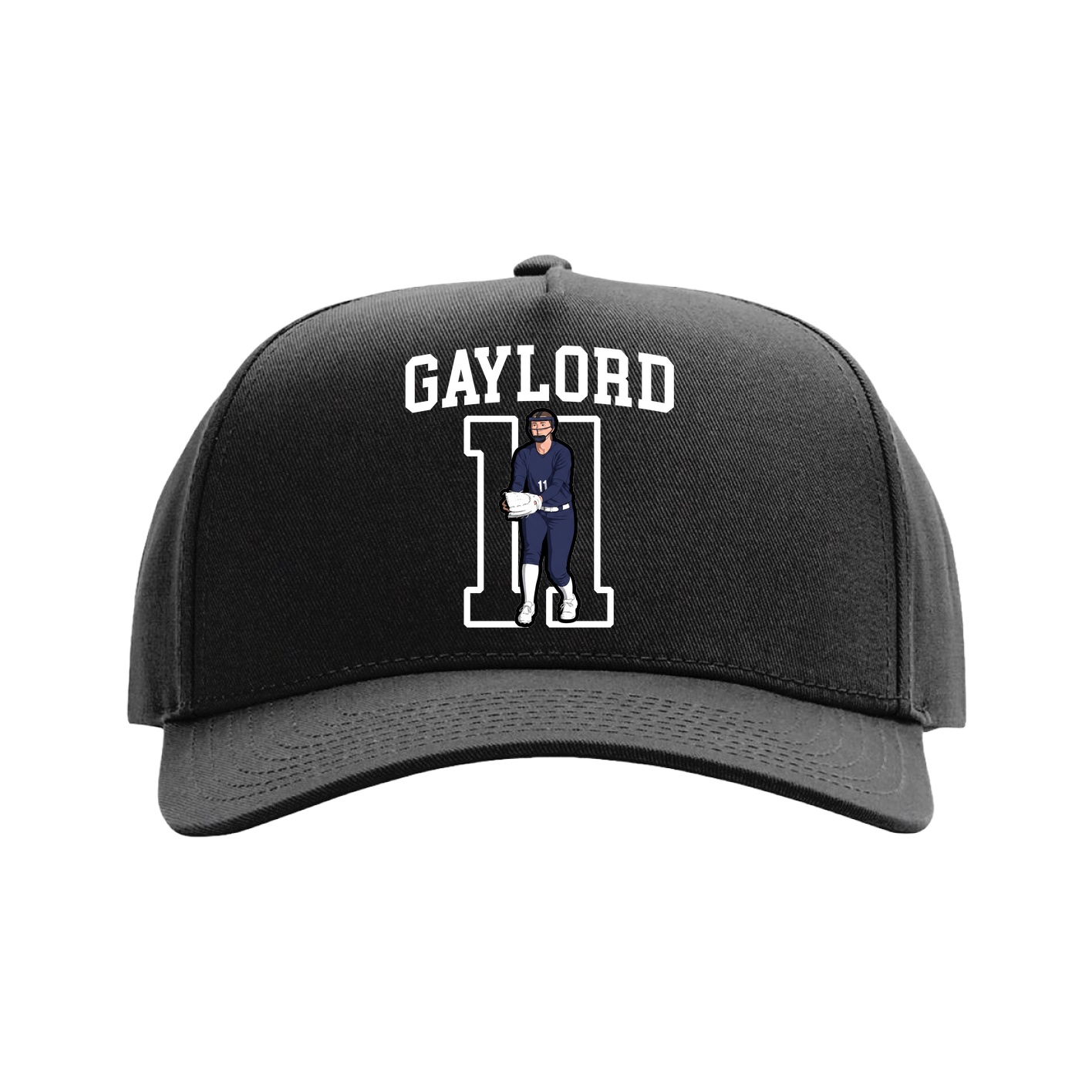 Full Fabric Five-Panel Champ Cap — Shirsey in Black