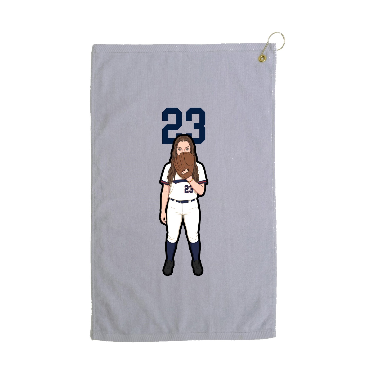 Golf Towel — Number Top in Grey