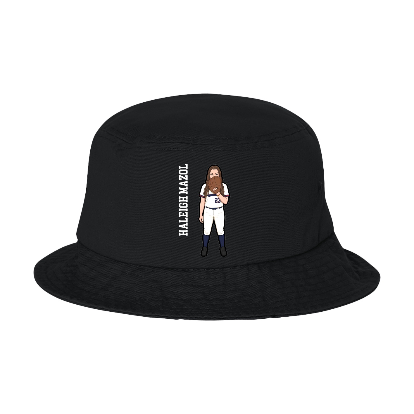 Bucket Cap — Name Vertical in Black
