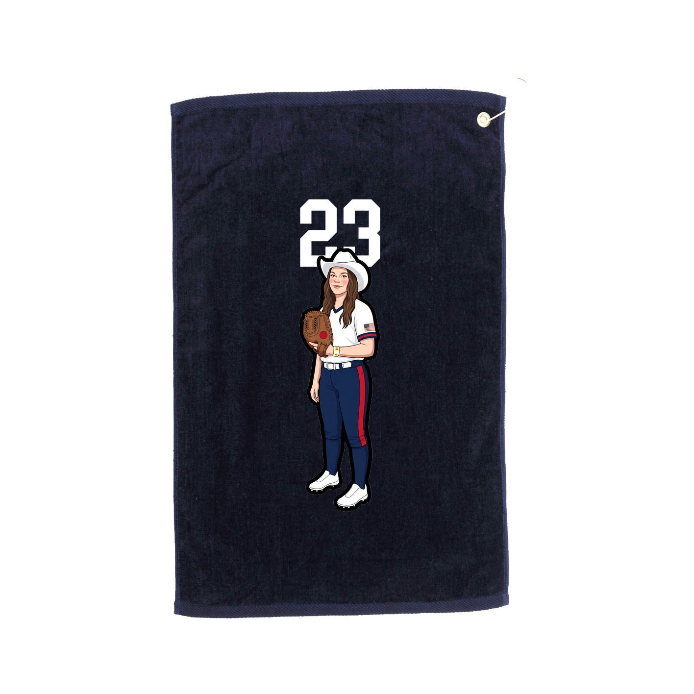 Golf Towel — Number Top in Navy
