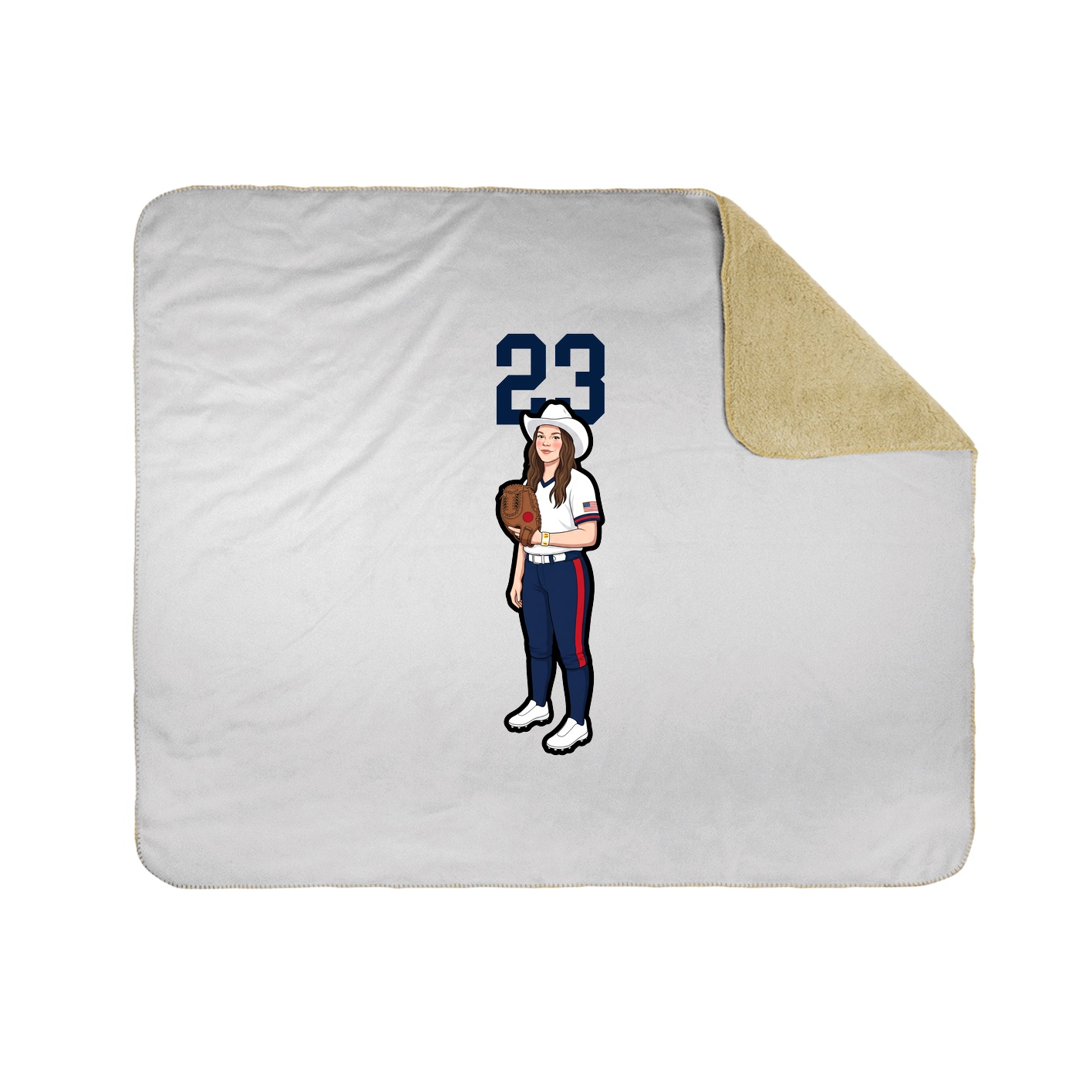Throw Blanket — Number Top in White