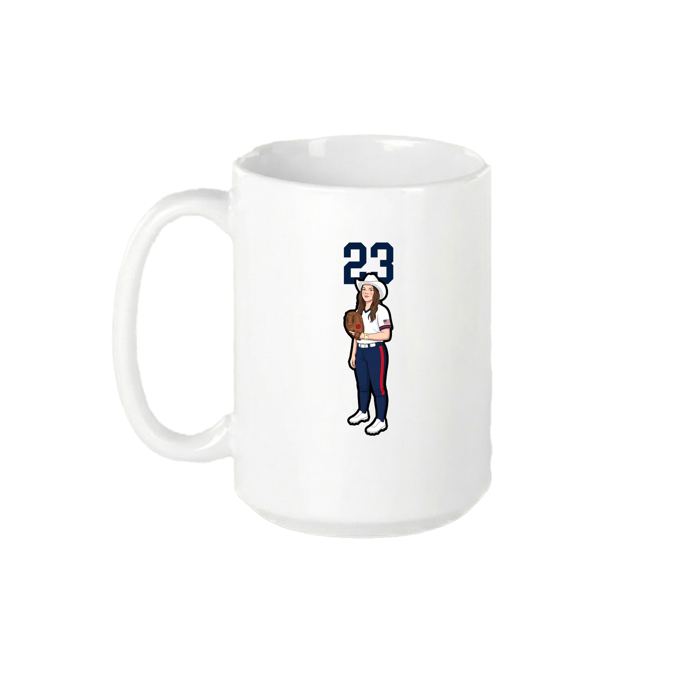 15oz Coffee Mug — Number Top in White