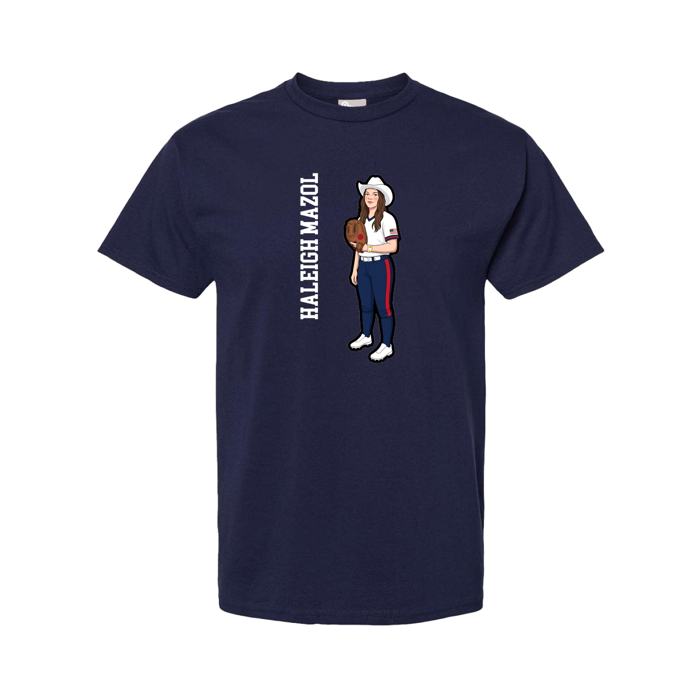 Tee — Name Vertical in Navy
