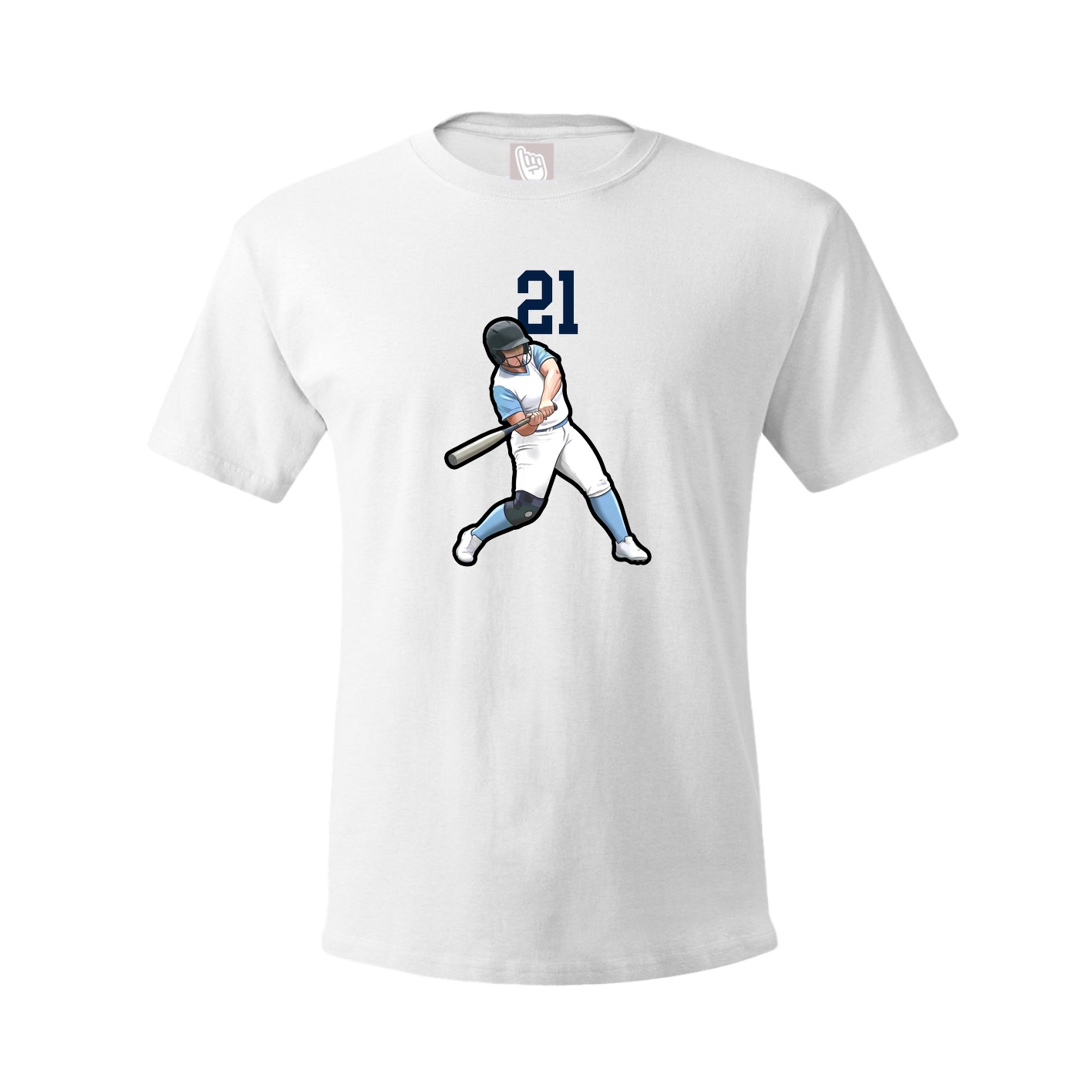 Youth Tee — Number Top in White