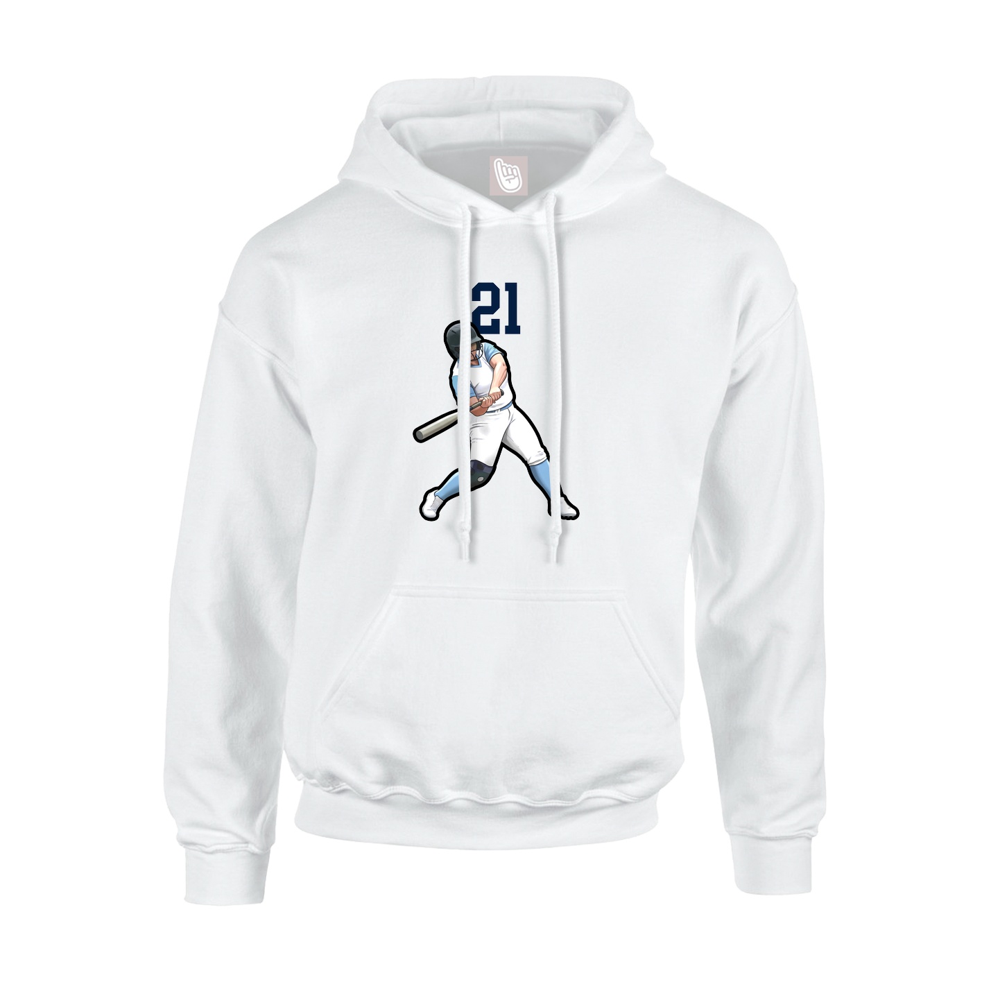 Youth Hoodie — Number Top in White