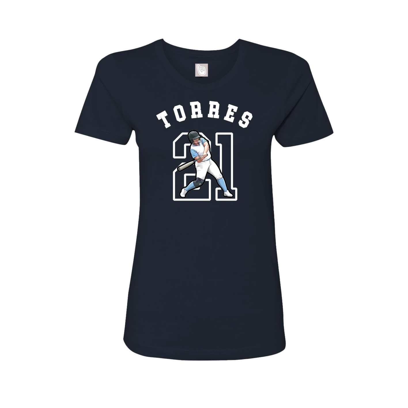 Fitted Women's Tee — Shirsey Arch in Navy