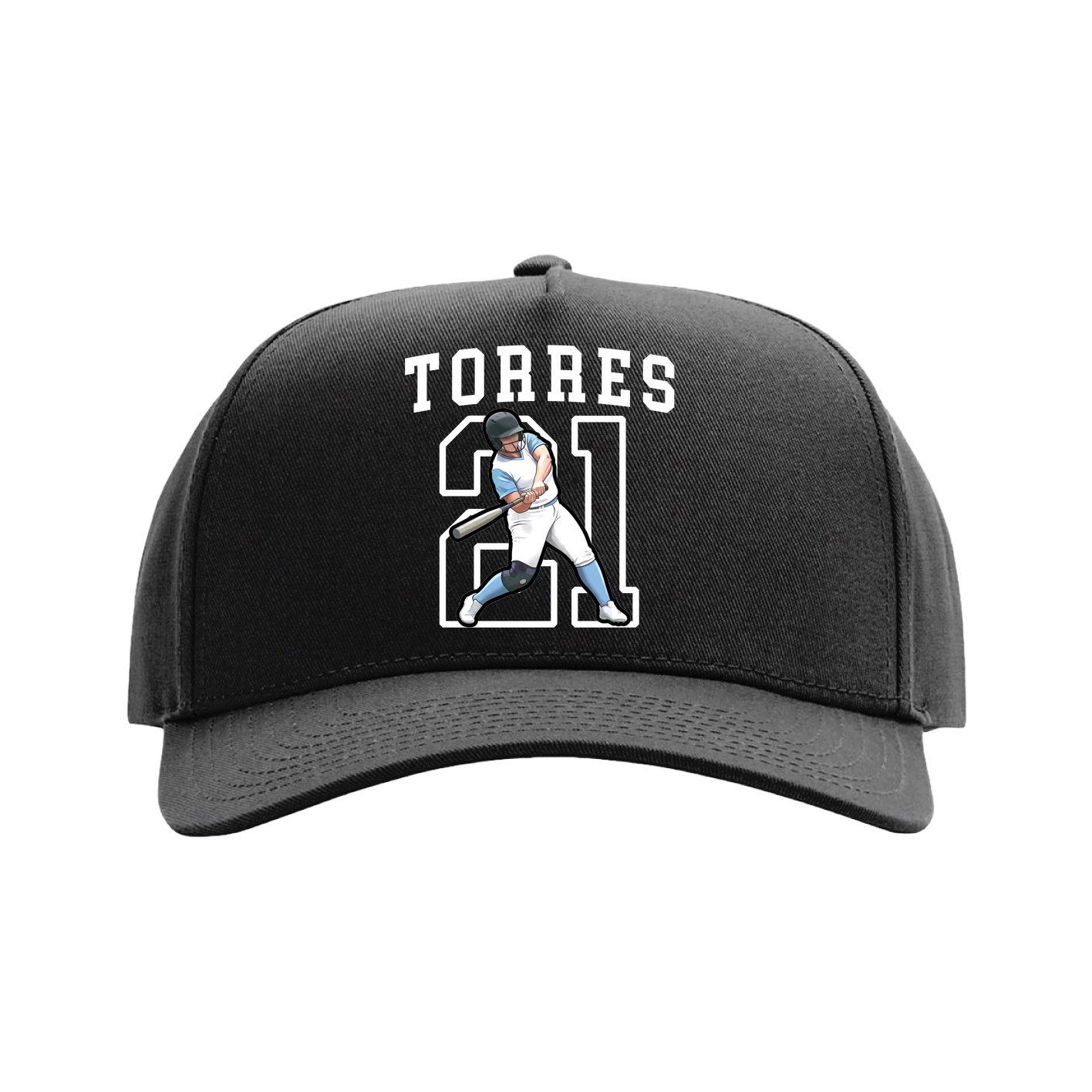 Full Fabric Five-Panel Champ Cap — Shirsey in Black