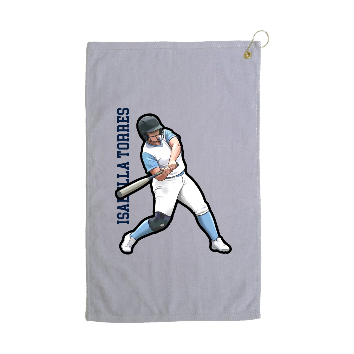 Golf Towel — Name Vertical in Grey