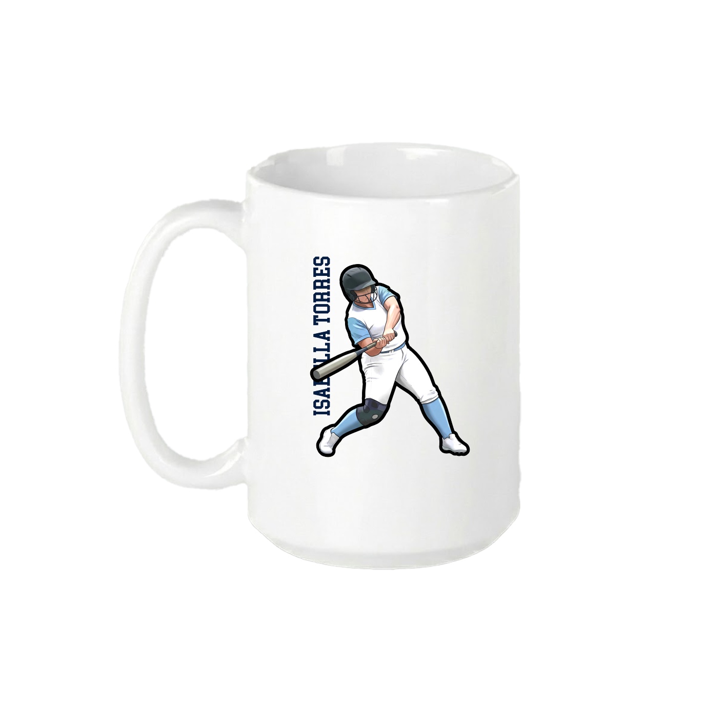 15oz Coffee Mug — Name Vertical in White