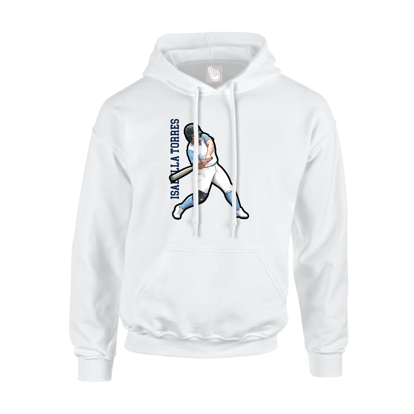 Youth Hoodie — Name Vertical in White