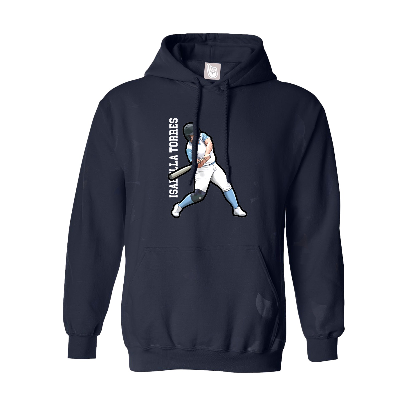 Youth Hoodie — Name Vertical in Navy