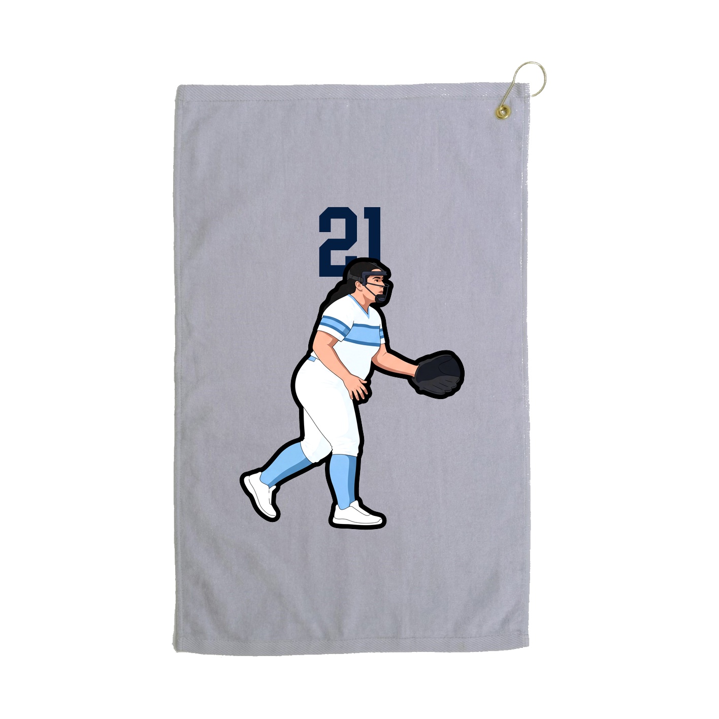 Golf Towel — Number Top in Grey