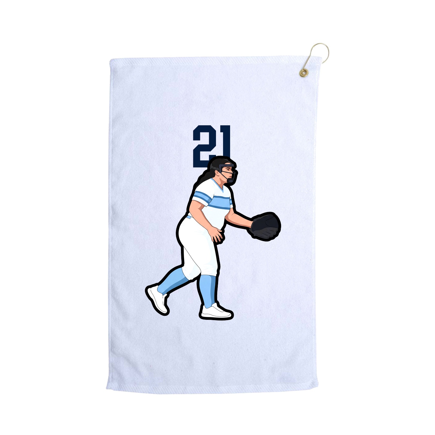 Golf Towel — Number Top in White