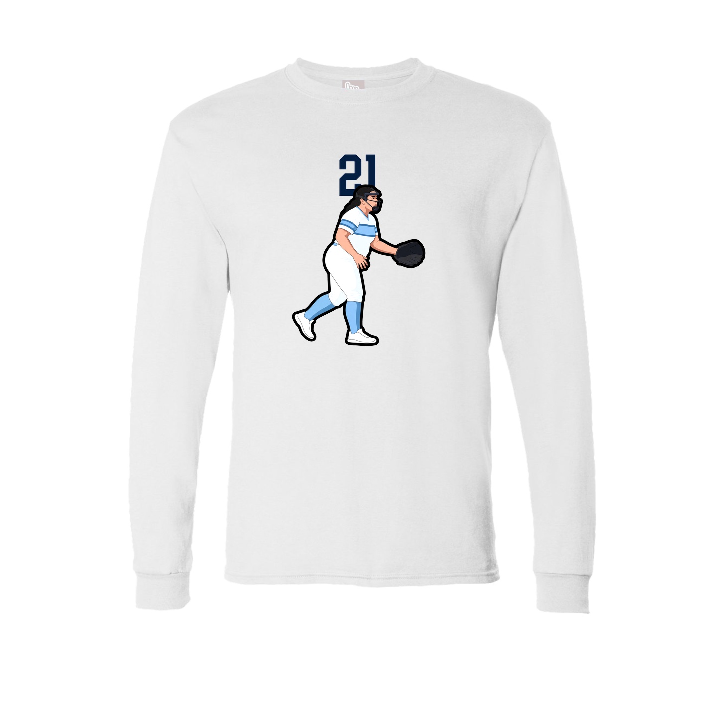 Long Sleeve Tee — Number Top in White