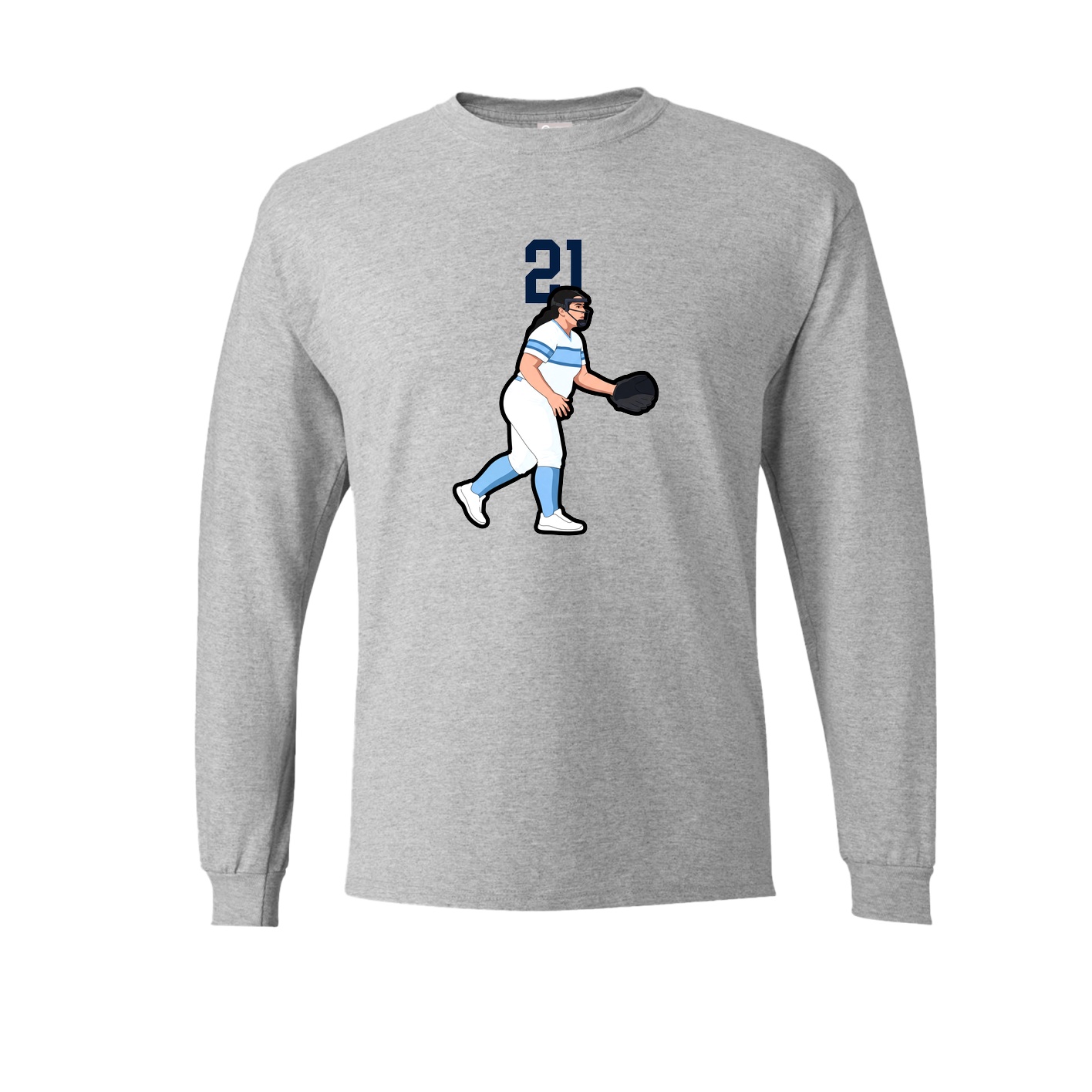 Long Sleeve Tee — Number Top in Grey