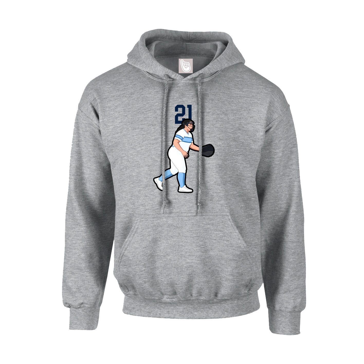 Hoodie — Number Top in Grey
