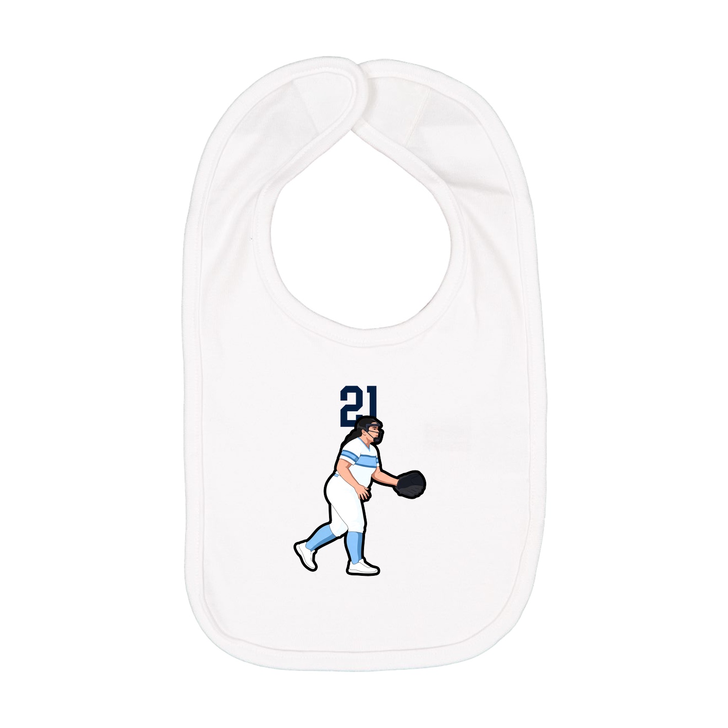 Infant Bib — Number Top in White