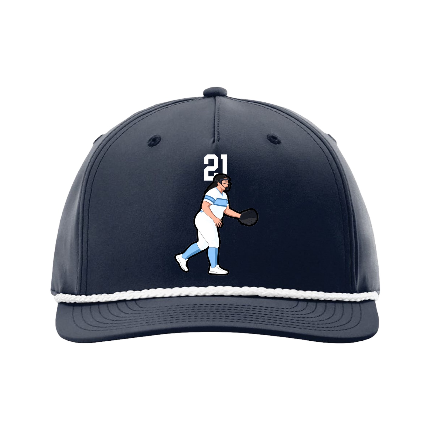 Five-Panel Classic Rope Cap — Number Top in Navy